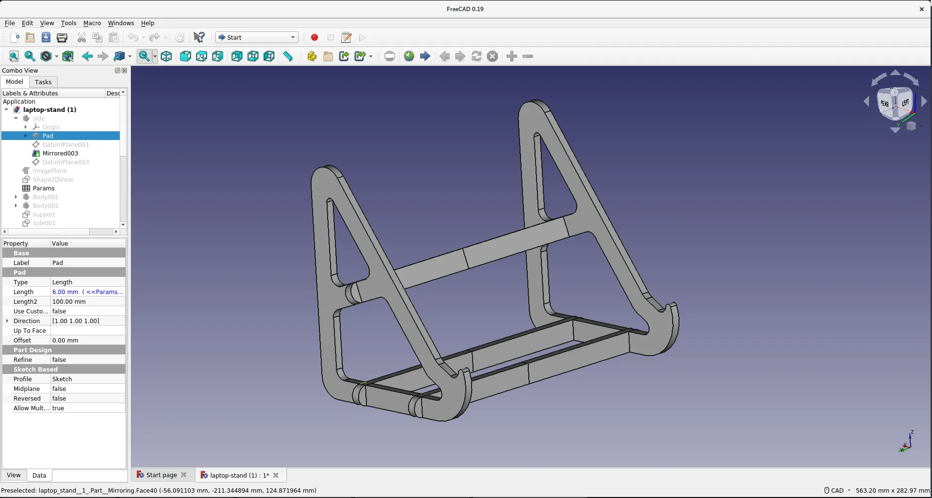 Designed in freeCad